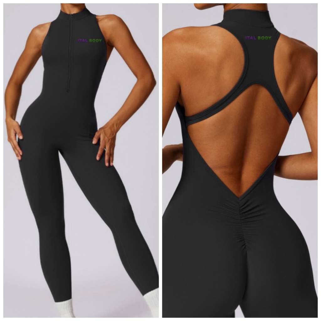 Ital Body Body Suit zip-front, front and back